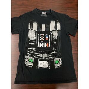 Star Wars Young Men Black Short Sleeve Graphic Dark Vader Costume Tee Size Small